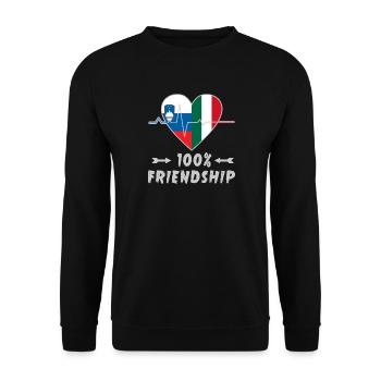 Slovenia and Italy 100% friendship - Unisex Sweatshirt - black - Front - Alina (178cm) & Michal (187cm)