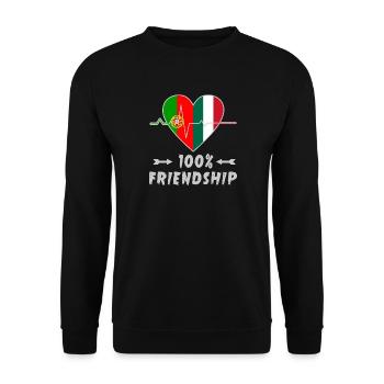 Portugal and Italy 100% friendship - Unisex Sweatshirt - black - Front - Alina (178cm) & Michal (187cm)