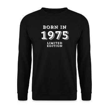 born in 1975, year of birth - Unisex Sweatshirt - black - Front - Alina (178cm) & Michal (187cm)
