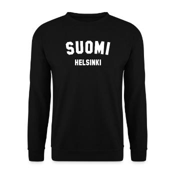 HELSINKI Suomi Finnland - Unisex Pullover - Schwarz - Vorne - Alina (178cm) & Michal (187cm)