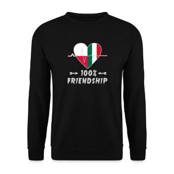 Poland and Italy 100% friendship - Unisex Sweatshirt - black - Front - Alina (178cm) & Michal (187cm)