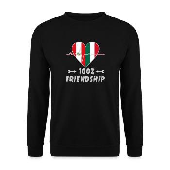 Peru and Italy 100% friendship - Unisex Sweatshirt - black - Front - Alina (178cm) & Michal (187cm)
