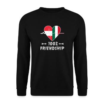 Austria and Italy 100% friendship - Unisex Sweatshirt - black - Front - Alina (178cm) & Michal (187cm)