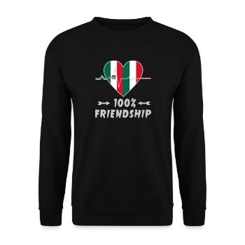 Mexico and Italy 100% friendship - Unisex Sweatshirt - black - Front - Alina (178cm) & Michal (187cm)
