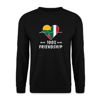 Lithuania and Italy 100% friendship - Unisex Sweatshirt - black - Front - Alina (178cm) & Michal (187cm)