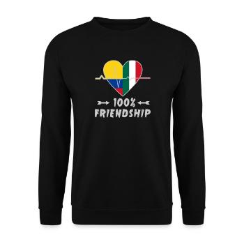 Colombia and Italy 100% friendship - Unisex Sweatshirt - black - Front - Alina (178cm) & Michal (187cm)