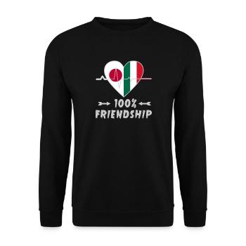 Japan and Italy 100% friendship - Unisex Sweatshirt - black - Front - Alina (178cm) & Michal (187cm)