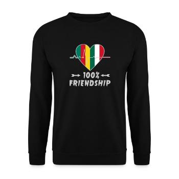 Cameroon and Italy 100% friendship - Unisex Sweatshirt - black - Front - Alina (178cm) & Michal (187cm)