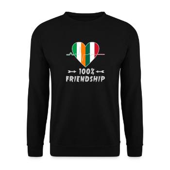 Ireland and Italy 100% friendship - Unisex Sweatshirt - black - Front - Alina (178cm) & Michal (187cm)