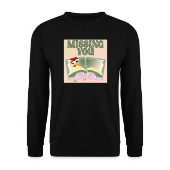 TU ME MANQUES - LIT DE POULET - Sweat-shirt Unisexe - noir - Devant - Alina (178cm) & Michal (187cm)