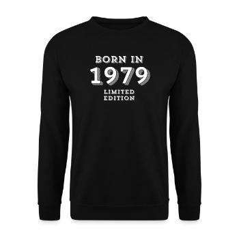 born in 1979, year of birth, 1979 - Unisex Sweatshirt - black - Front - Alina (178cm) & Michal (187cm)