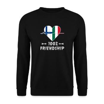 Finland and Italy 100% friendship - Unisex Sweatshirt - black - Front - Alina (178cm) & Michal (187cm)