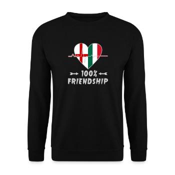 England and Italy 100% friendship - Unisex Sweatshirt - black - Front - Alina (178cm) & Michal (187cm)