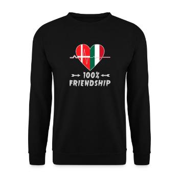 Denmark and Italy 100% friendship - Unisex Sweatshirt - black - Front - Alina (178cm) & Michal (187cm)