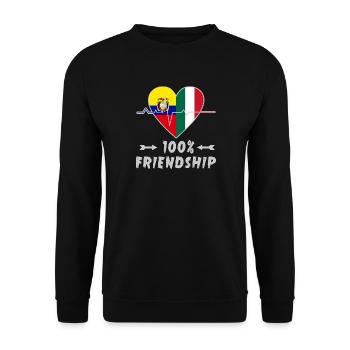 Denmark and Italy 100% friendship - Unisex Sweatshirt - black - Front - Alina (178cm) & Michal (187cm)