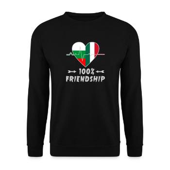 Bulgaria and Italy 100% friendship - Unisex Sweatshirt - black - Front - Alina (178cm) & Michal (187cm)