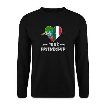Ethiopia and Italy 100% friendship - Unisex Sweatshirt - black - Front - Alina (178cm) & Michal (187cm)