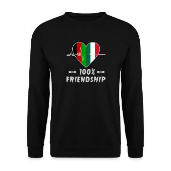 Afghanistan and Italy 100% friendship - Unisex Sweatshirt - black - Front - Alina (178cm) & Michal (187cm)