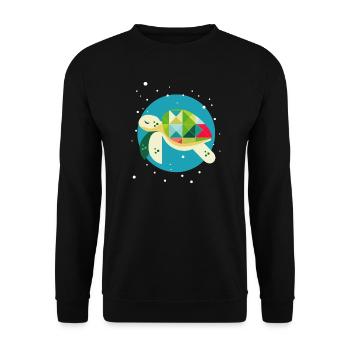 Cute Turtle – Creative Underwater World - Unisex Sweatshirt - black - Front - Alina (178cm) & Michal (187cm)