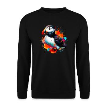 Papageitaucher - Unisex Pullover - Schwarz - Vorne - Alina (178cm) & Michal (187cm)