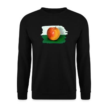 Apfel - Unisex Pullover - Schwarz - Vorne - Alina (178cm) & Michal (187cm)