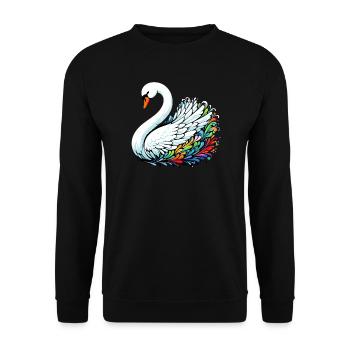 Swan - Unisex Sweatshirt - black - Front - Alina (178cm) & Michal (187cm)