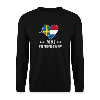 100 % amitié entre la Suède et les Pays-Bas - Sweat-shirt Unisexe - noir - Devant - Alina (178cm) & Michal (187cm)
