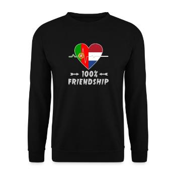 Le Portugal et les Pays-Bas : amitié à 100 % - Sweat-shirt Unisexe - noir - Devant - Alina (178cm) & Michal (187cm)
