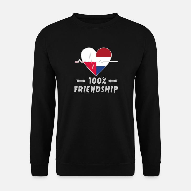 Polen und Niederlande 100% Freundschaft - Unisex Pullover - Schwarz