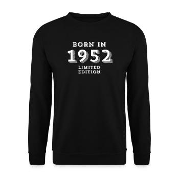 Date of birth, year of birth, 72 years - Unisex Sweatshirt - black - Front - Alina (178cm) & Michal (187cm)