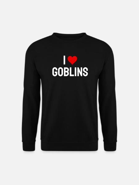 I Love Goblins Lustiges Fantasy-Geschenk - Unisex Pullover - Schwarz