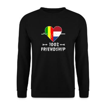 Mali and the Netherlands 100% friendship - Unisex Sweatshirt - black - Front - Alina (178cm) & Michal (187cm)