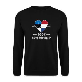 L'Estonie et les Pays-Bas : amitié à 100 % - Sweat-shirt Unisexe - noir - Devant - Alina (178cm) & Michal (187cm)