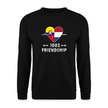 100 % amitié entre l'Équateur et les Pays-Bas - Sweat-shirt Unisexe - noir - Devant - Alina (178cm) & Michal (187cm)