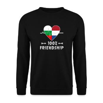 Bulgaria and the Netherlands 100% friendship - Unisex Sweatshirt - black - Front - Alina (178cm) & Michal (187cm)