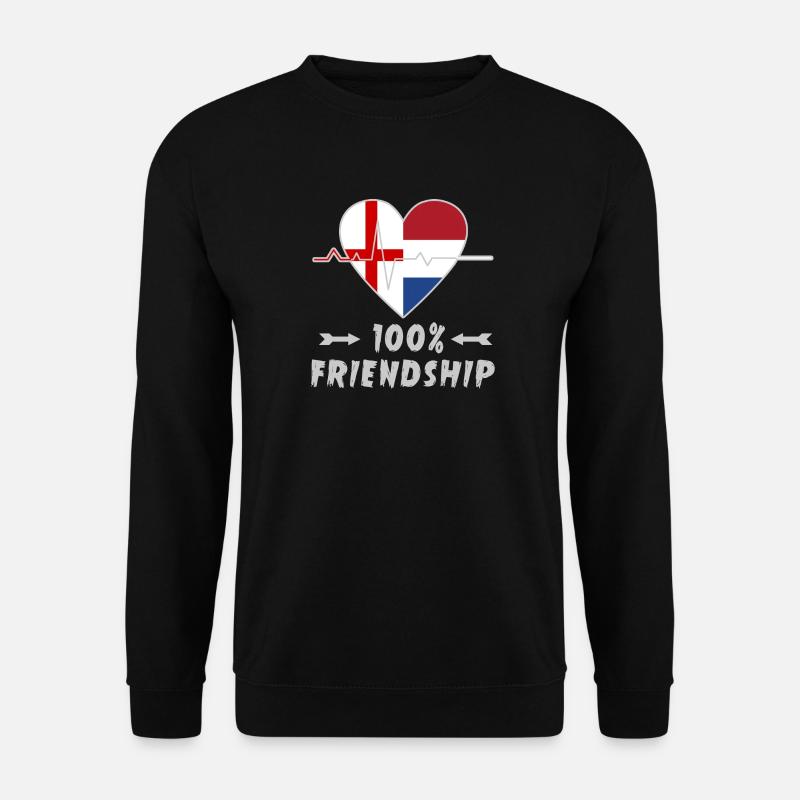 England und Niederlande 100% Freundschaft - Unisex Pullover - Schwarz