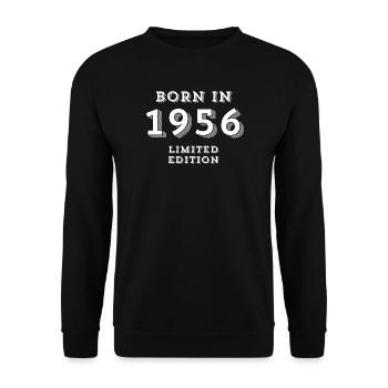 1956, date of birth, year of birth - Unisex Sweatshirt - black - Front - Alina (178cm) & Michal (187cm)