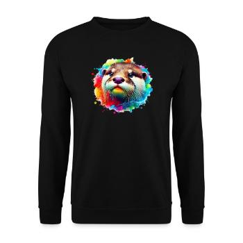 Otter - Unisex Sweatshirt - black - Front - Alina (178cm) & Michal (187cm)