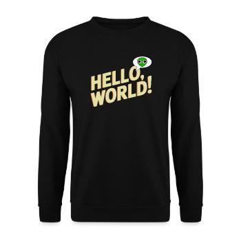Playful Alien Hello World Design - Unisex Sweatshirt - black - Front - Alina (178cm) & Michal (187cm)