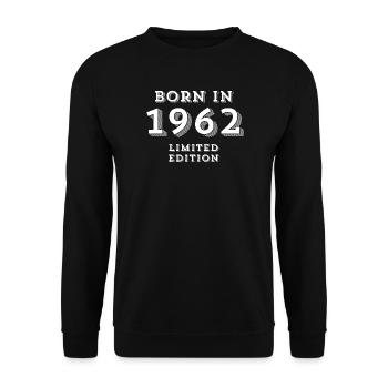 Date of birth, year of birth, 1962 - Unisex Sweatshirt - black - Front - Alina (178cm) & Michal (187cm)