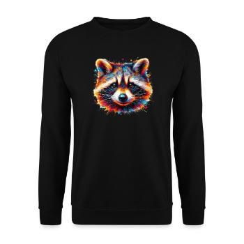 Raccoon - Unisex Sweatshirt - black - Front - Alina (178cm) & Michal (187cm)