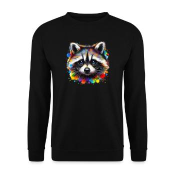 Raccoon - Unisex Sweatshirt - black - Front - Alina (178cm) & Michal (187cm)