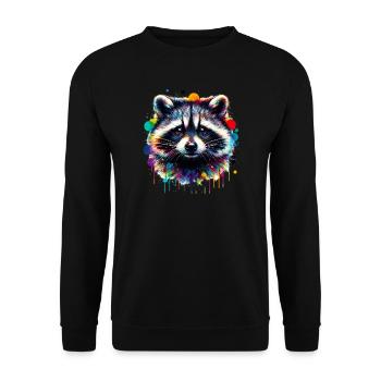 Raccoon - Unisex Sweatshirt - black - Front - Alina (178cm) & Michal (187cm)