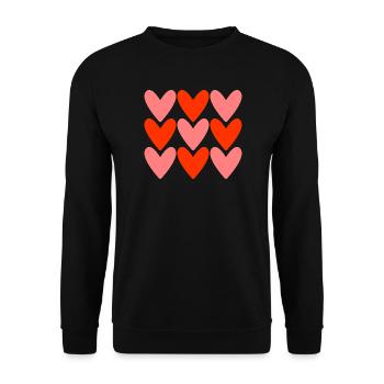 HERZ. PAAR. GERADE VERHEIRATET. Junggesellinnenabschied. VALENTINSTAG. - Unisex Pullover - Schwarz - Vorne - Alina (178cm) & Michal (187cm)