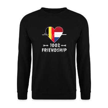 La Belgique et les Pays-Bas, une amitié à 100 % - Sweat-shirt Unisexe - noir - Devant - Alina (178cm) & Michal (187cm)
