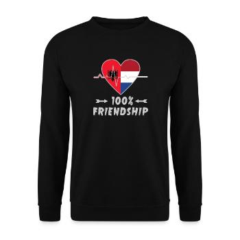 L'Albanie et les Pays-Bas : amitié à 100 % - Sweat-shirt Unisexe - noir - Devant - Alina (178cm) & Michal (187cm)
