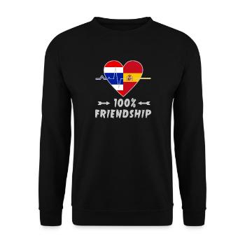 Thailand and Spain 100% friendship - Unisex Sweatshirt - black - Front - Alina (178cm) & Michal (187cm)