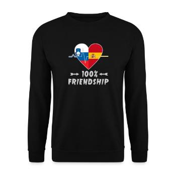 Slovenia and Spain 100% friendship - Unisex Sweatshirt - black - Front - Alina (178cm) & Michal (187cm)