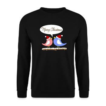 Noël avec des oiseaux amusants - Sweat-shirt Unisexe - noir - Devant - Alina (178cm) & Michal (187cm)