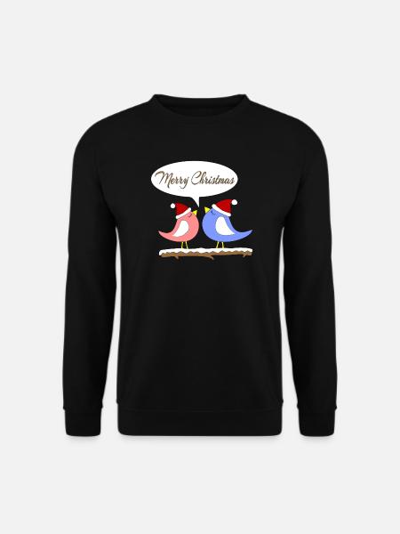 Christmas with funny birds - Unisex Sweatshirt - black